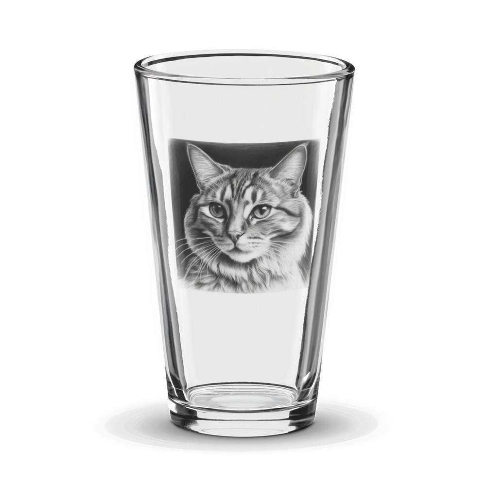 PugMug Custom Tabby Companion Cat Glass Tumbler