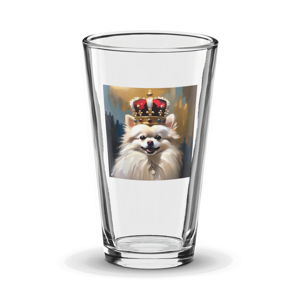 PugMug Custom White Pomeranian Glass Tumbler