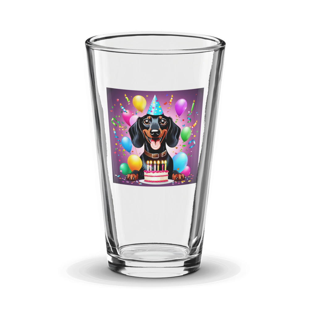 PugMug Custom Black Dachshund Glass Tumbler