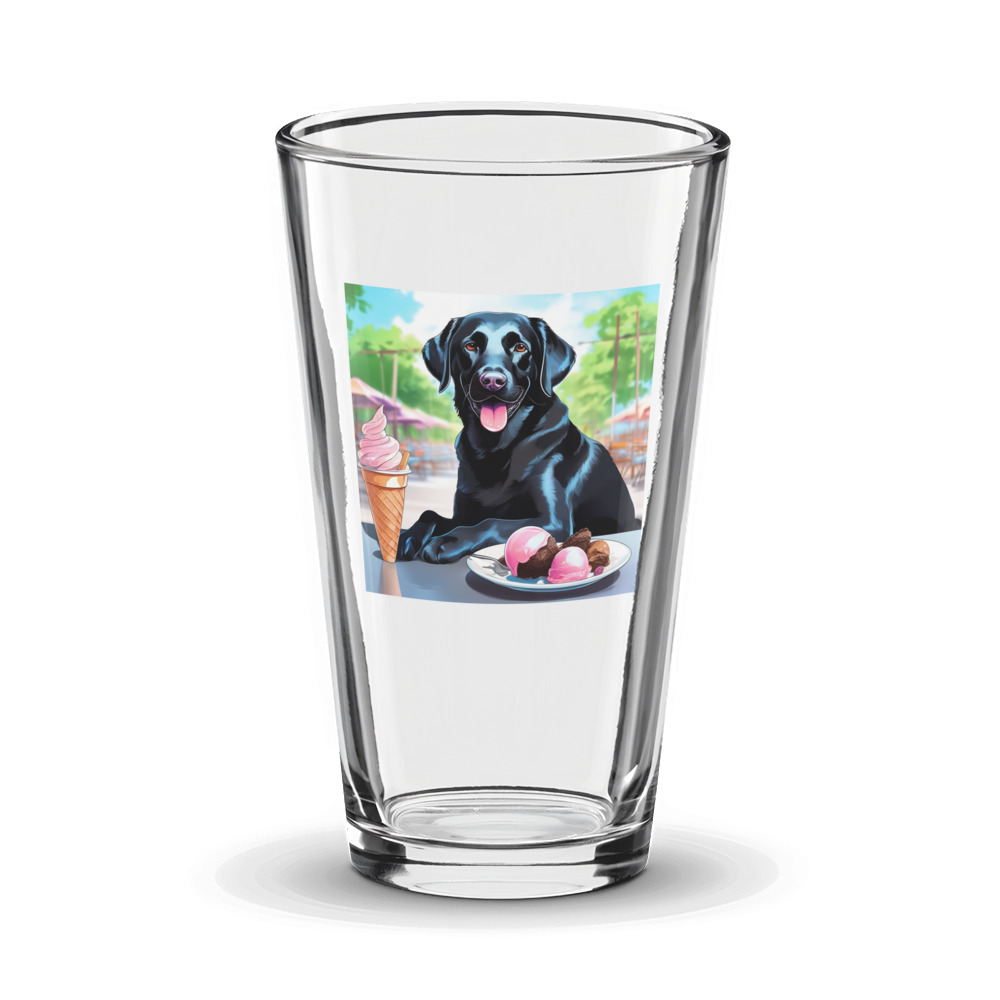 PugMug Custom Black Labrador Retriever Glass Tumbler