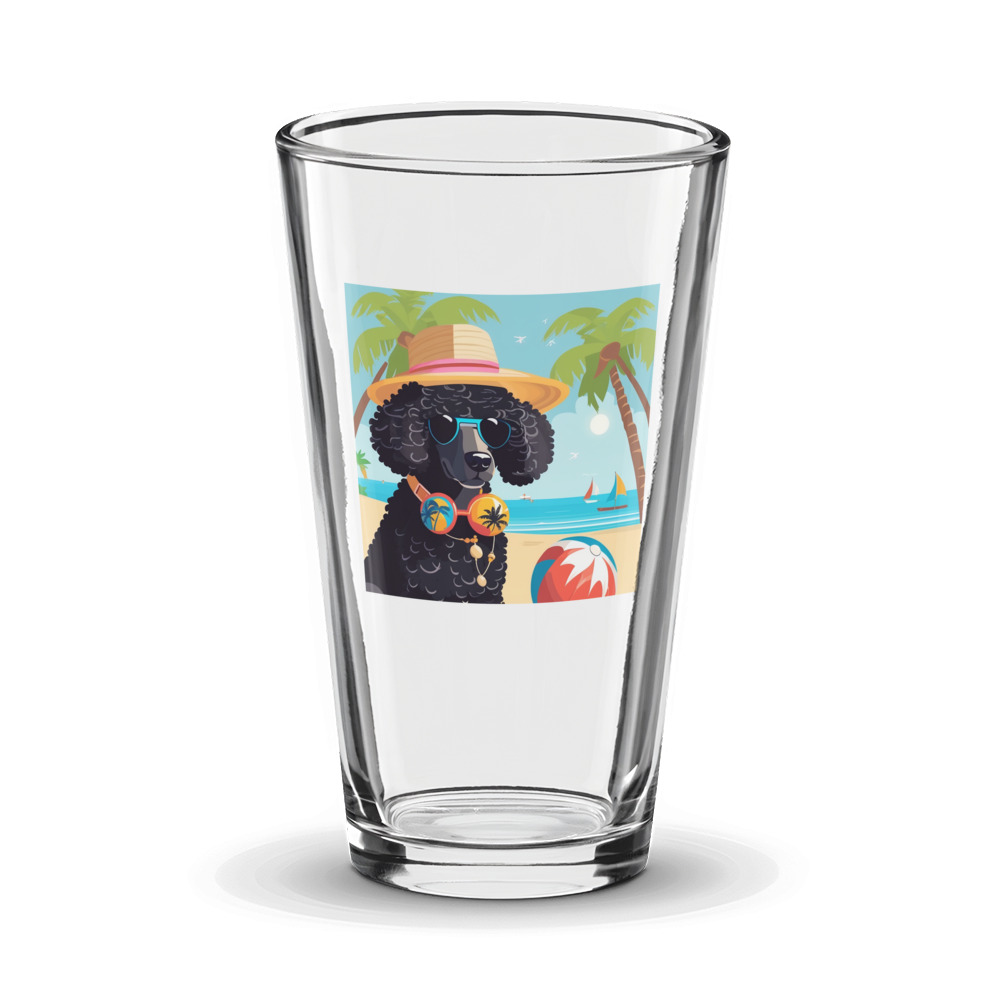 PugMug Custom Black Poodle Glass Tumbler