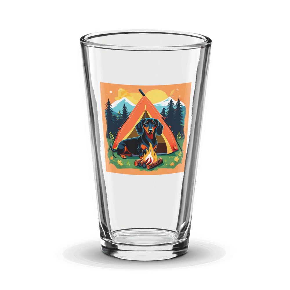 PugMug Custom Black Dachshund Glass Tumbler