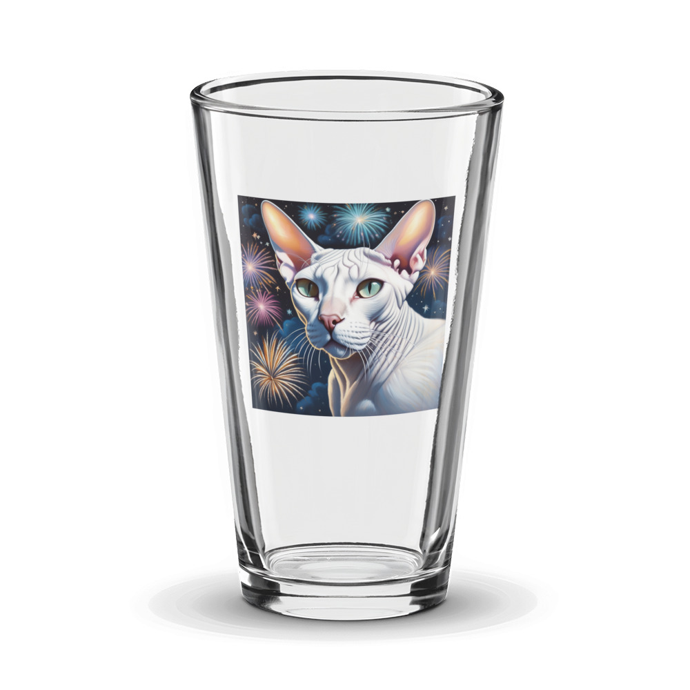 PugMug Custom White Sphynx Cat Glass Tumbler