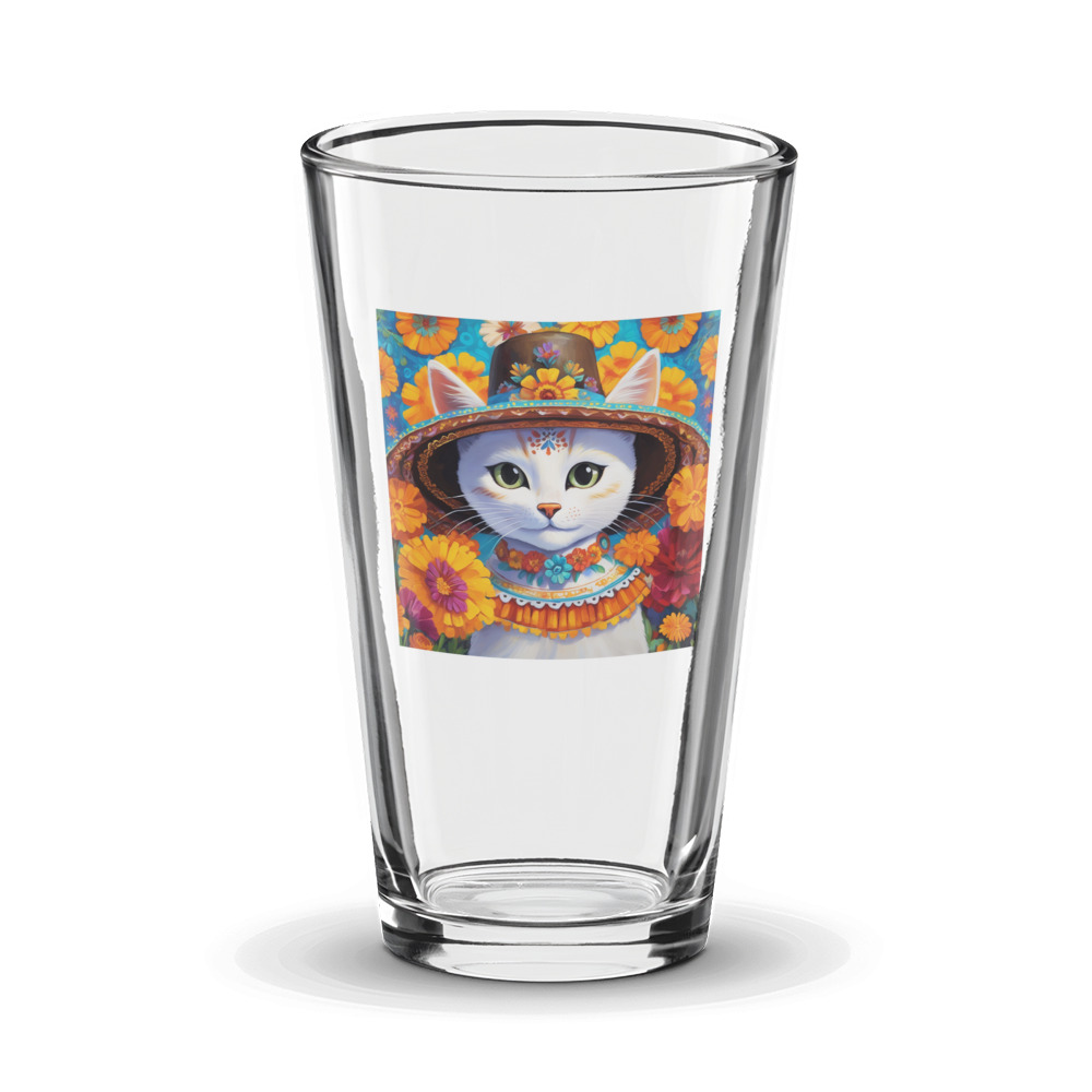 PugMug Custom White Companion Cat Glass Tumbler