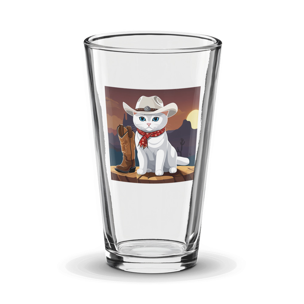 PugMug Custom White British Shorthair Cat Glass Tumbler