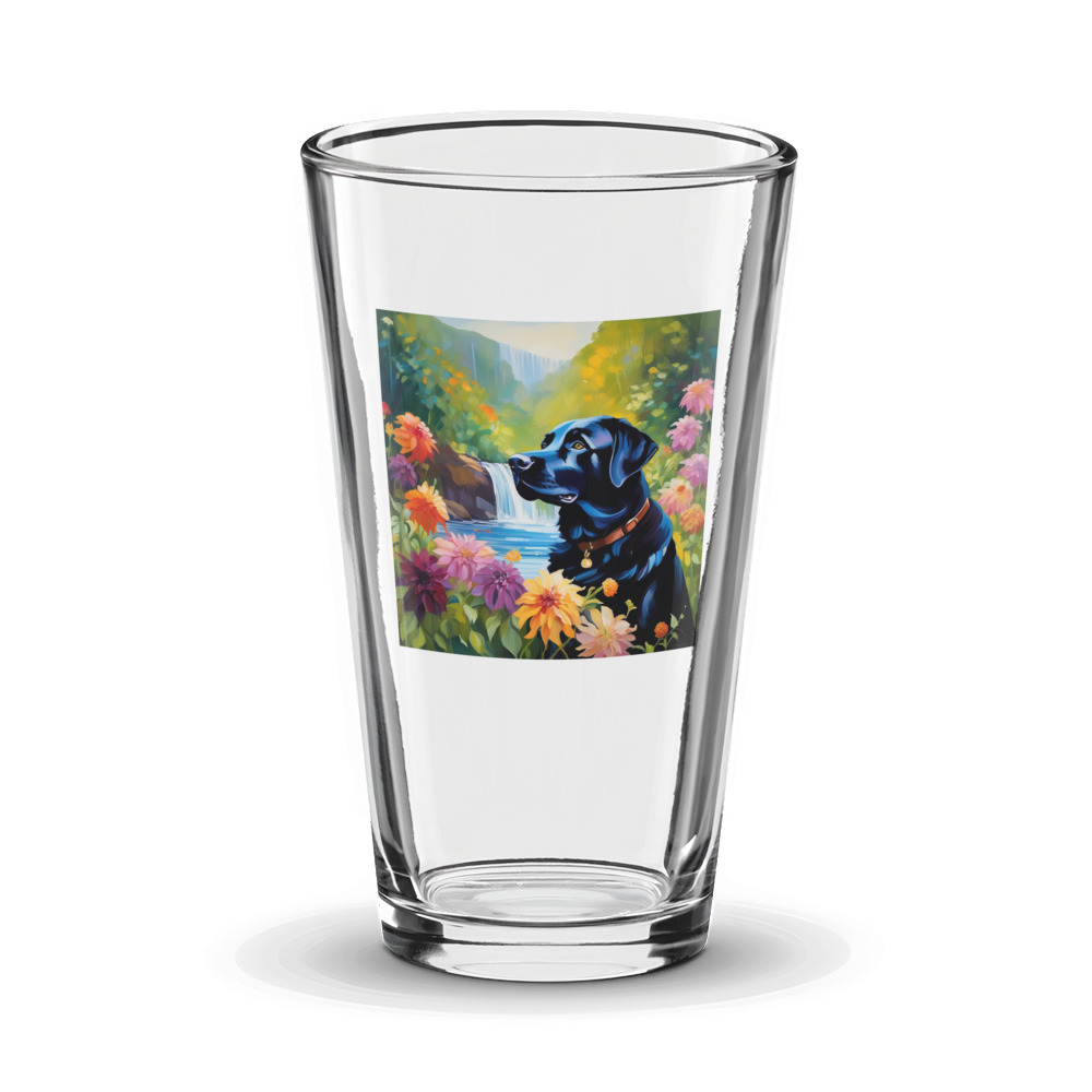 PugMug Custom Black Labrador Retriever Glass Tumbler