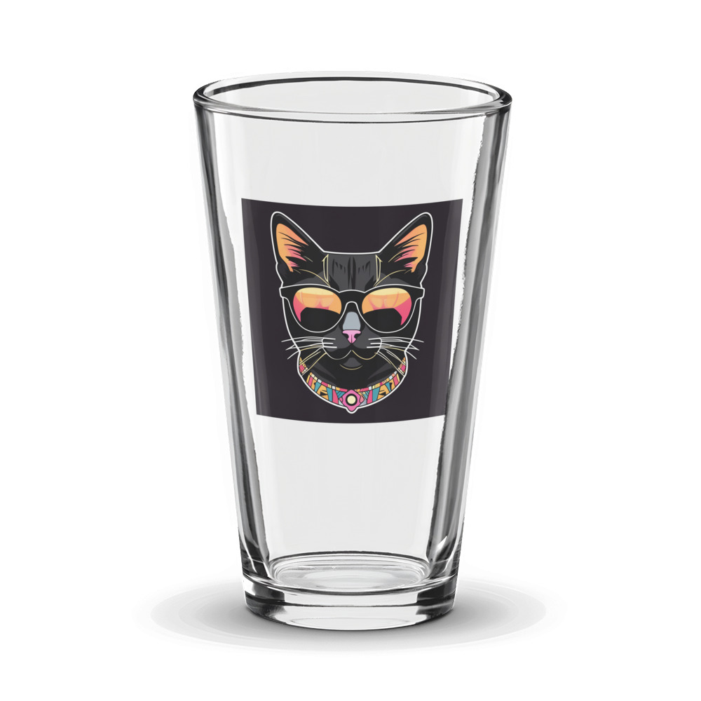 PugMug Custom Black Exotic Cat Glass Tumbler