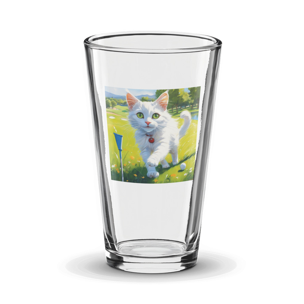 PugMug Custom White Companion Cat Glass Tumbler