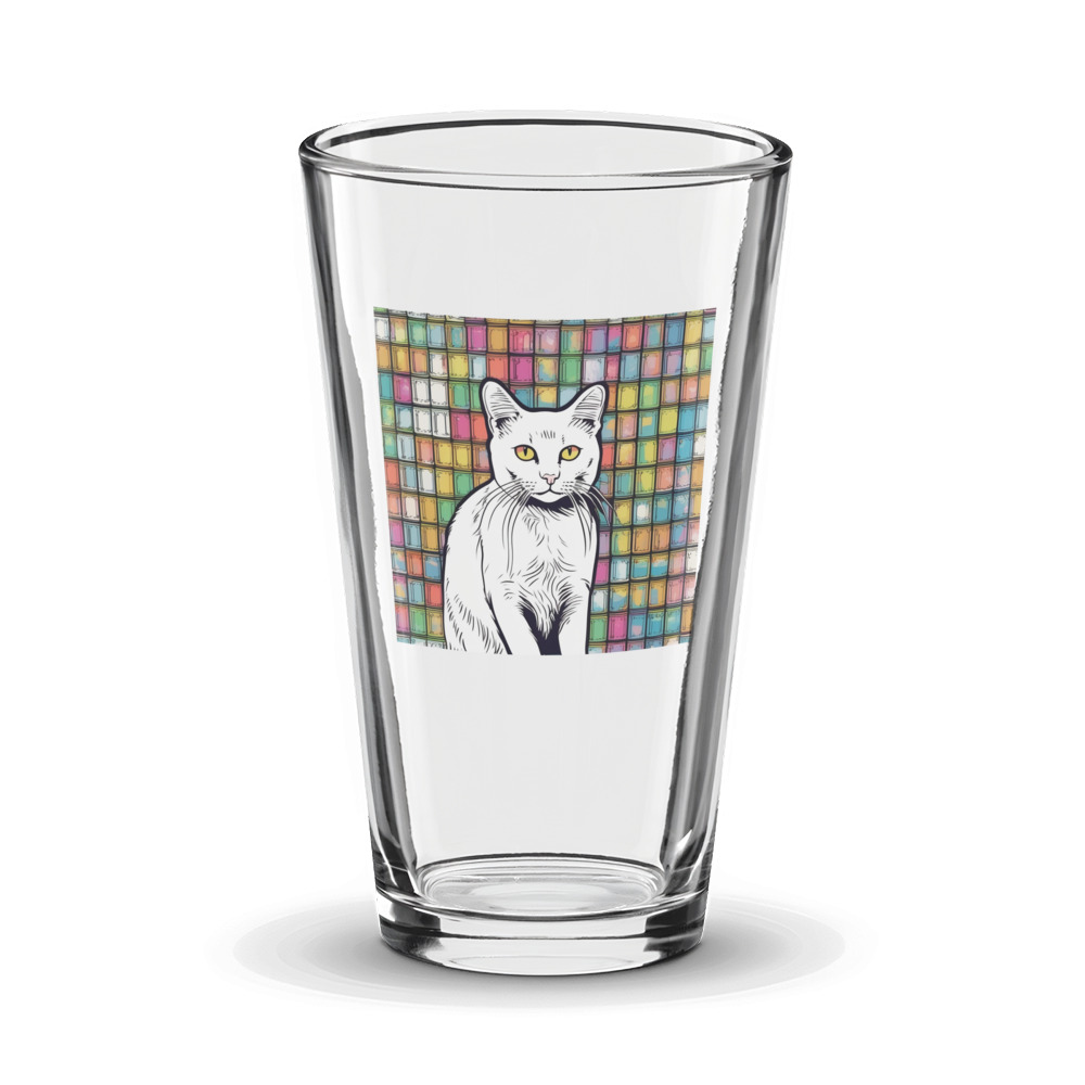 PugMug Custom White Companion Cat Glass Tumbler