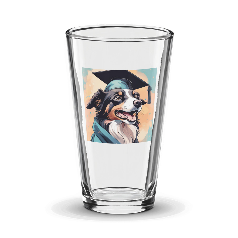 PugMug Custom Border Collie Glass Tumbler
