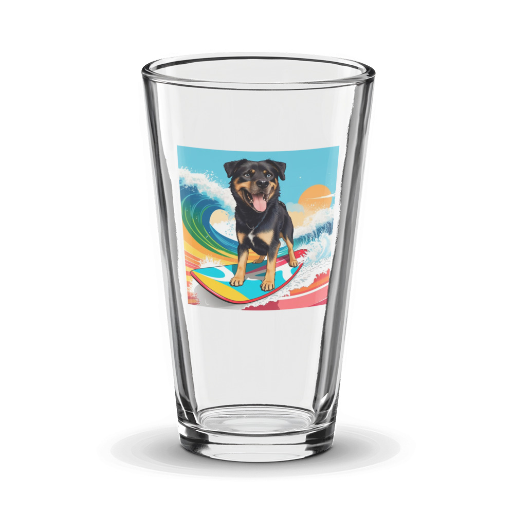 PugMug Custom Blue Glass Tumbler