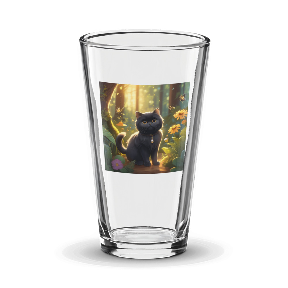 PugMug Custom Black Scottish Fold Cat Glass Tumbler