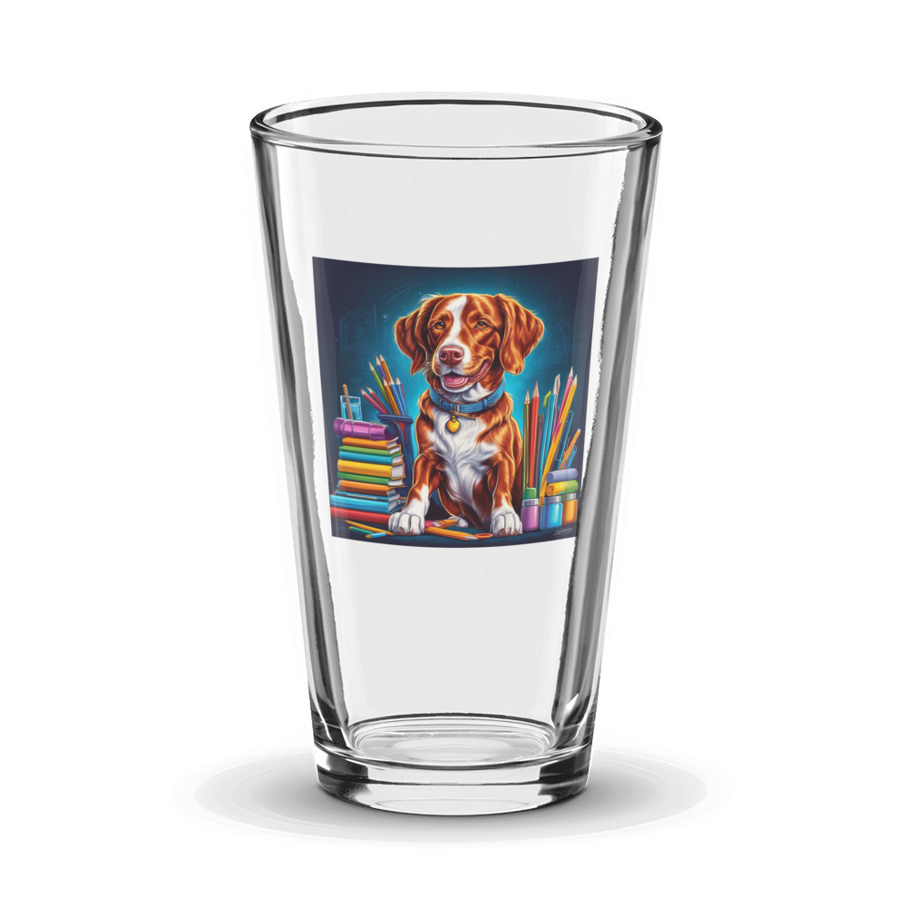 PugMug Custom Brittany Dog Glass Tumbler