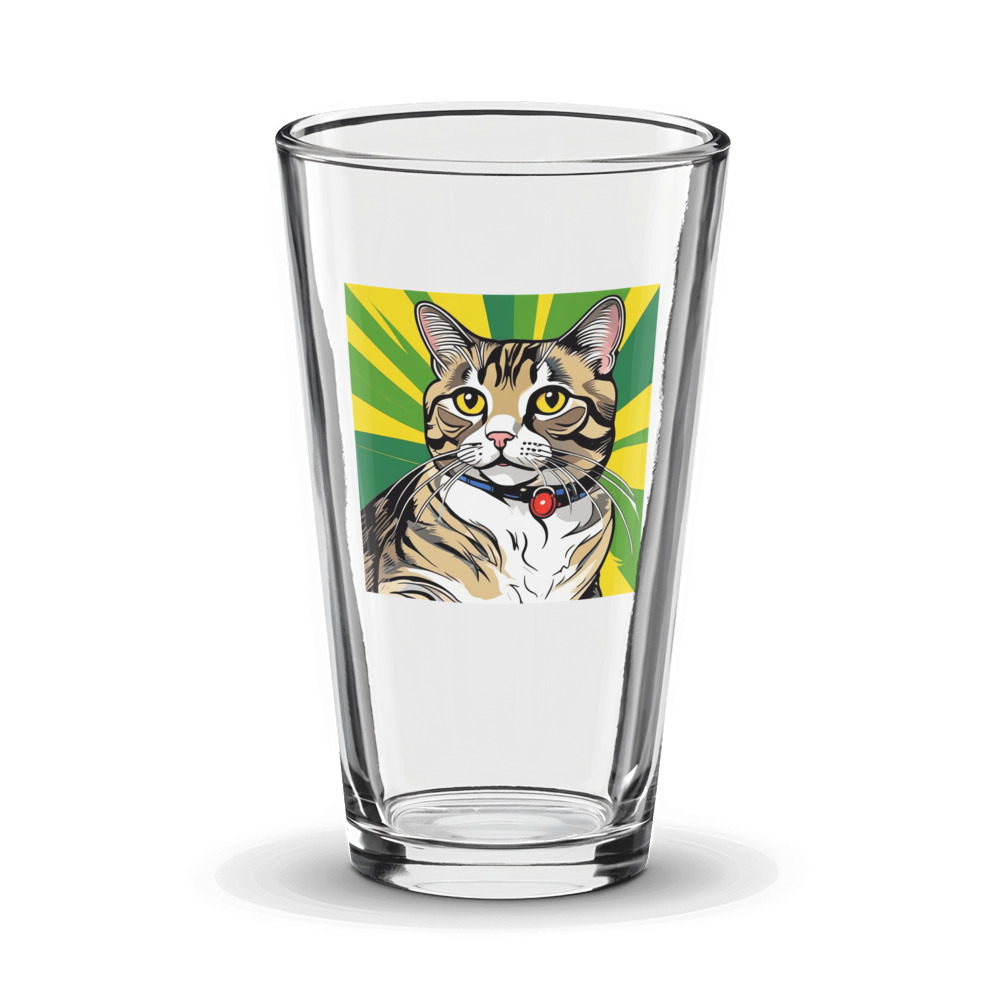 PugMug Custom Tabby Scottish Fold Cat Glass Tumbler