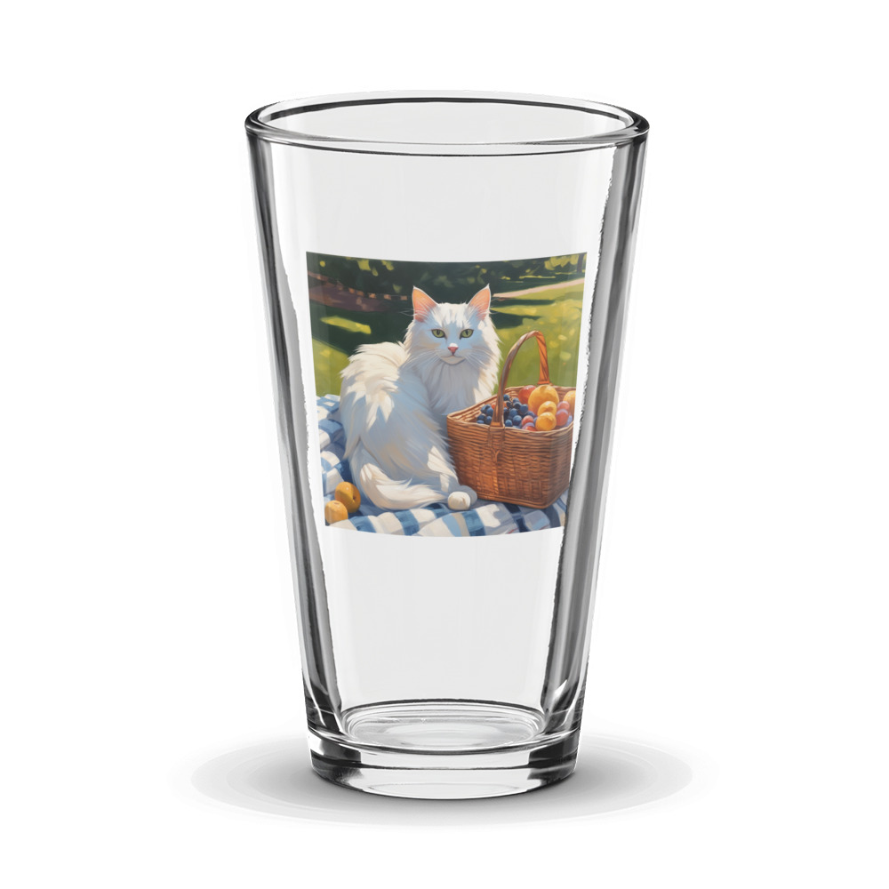 PugMug Custom White Companion Cat Glass Tumbler