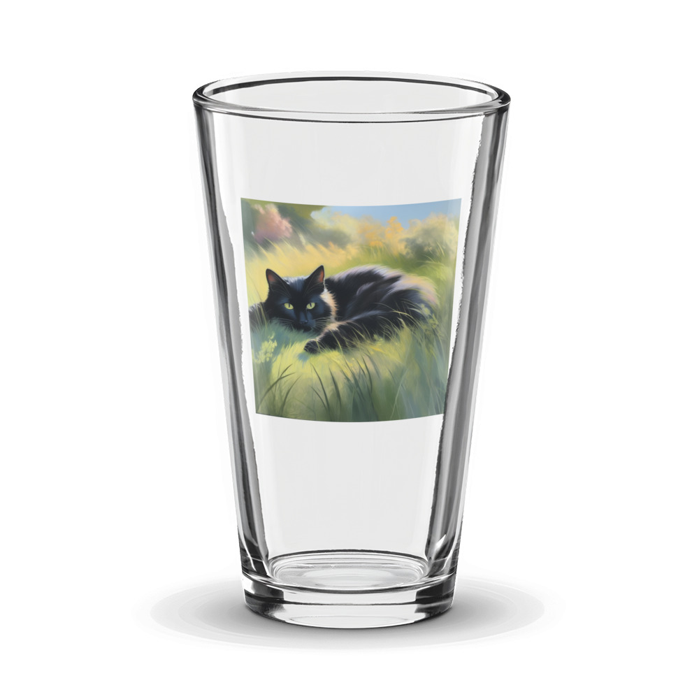 PugMug Custom Black Companion Cat Glass Tumbler