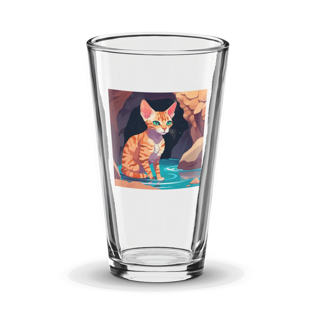 PugMug Custom Tabby Devon Rex Cat Glass Tumbler