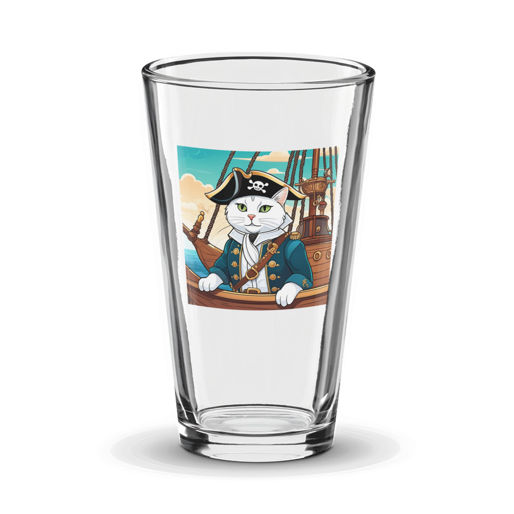 PugMug Custom White Companion Cat Glass Tumbler