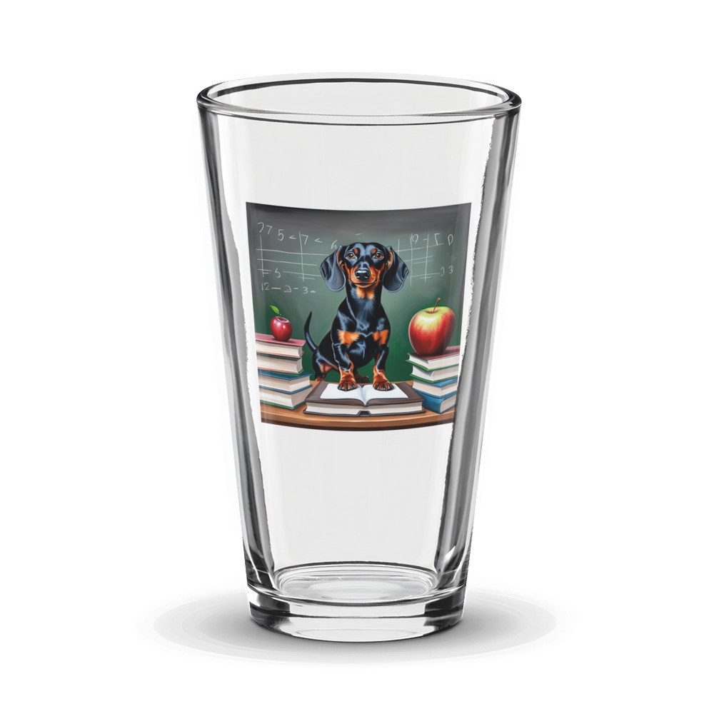 PugMug Custom Black Dachshund Glass Tumbler