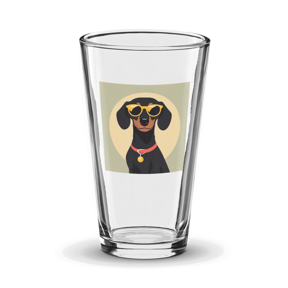 PugMug Custom Black Dachshund Glass Tumbler