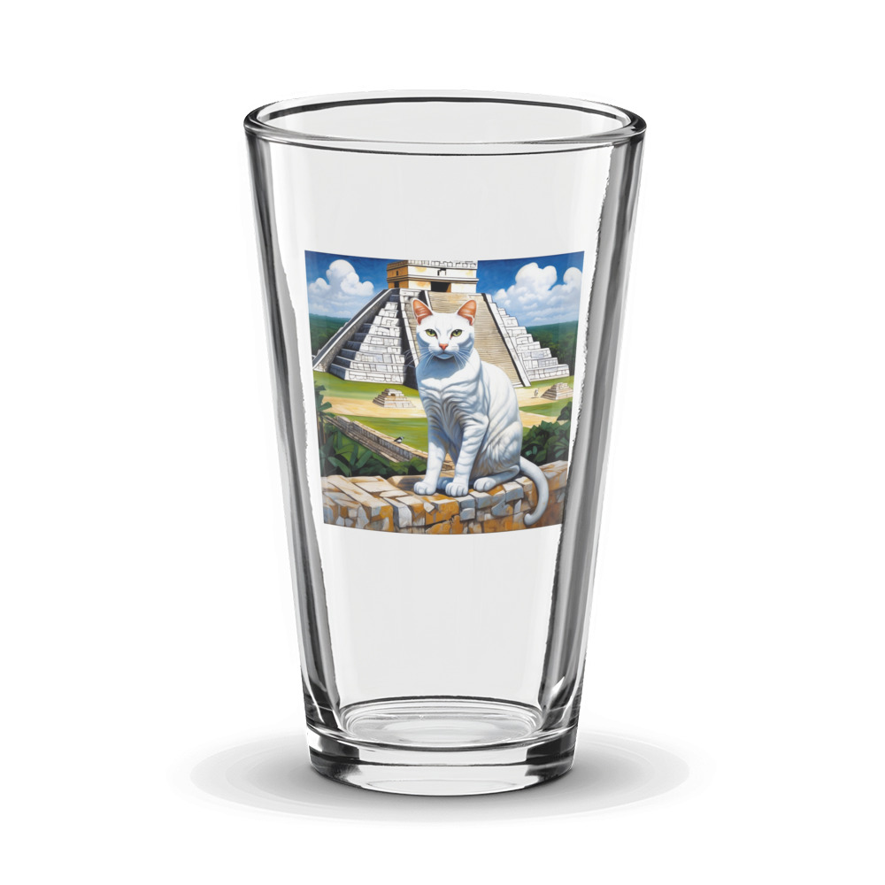 PugMug Custom White Companion Cat Glass Tumbler