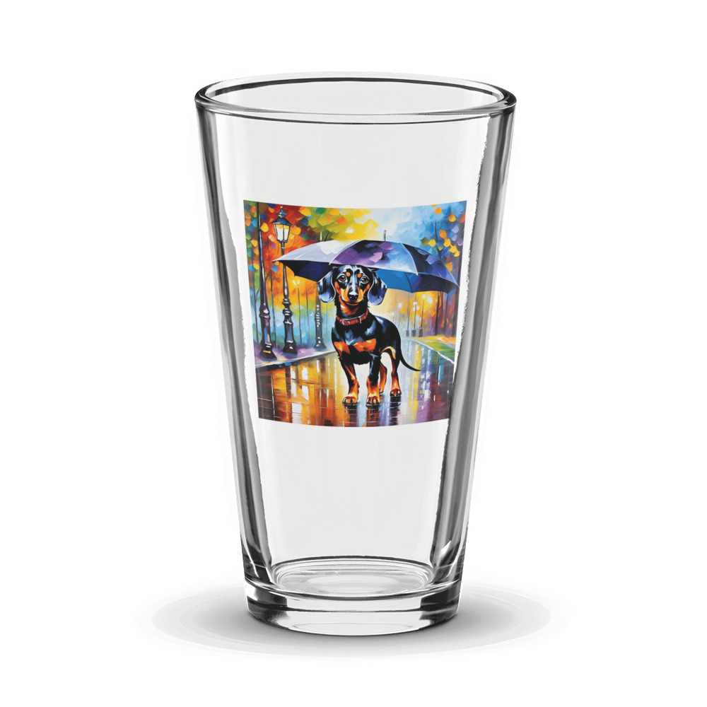 PugMug Custom Black Dachshund Glass Tumbler