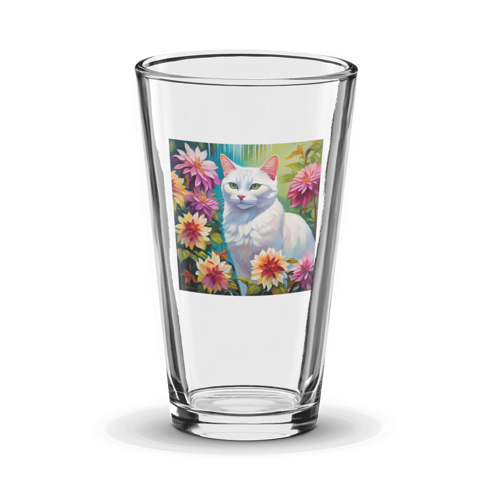 PugMug Custom White American Shorthair Cat Glass Tumbler