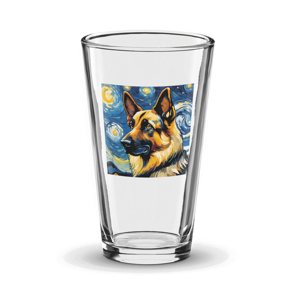 PugMug Custom German Shepherd Dog Glass Tumbler