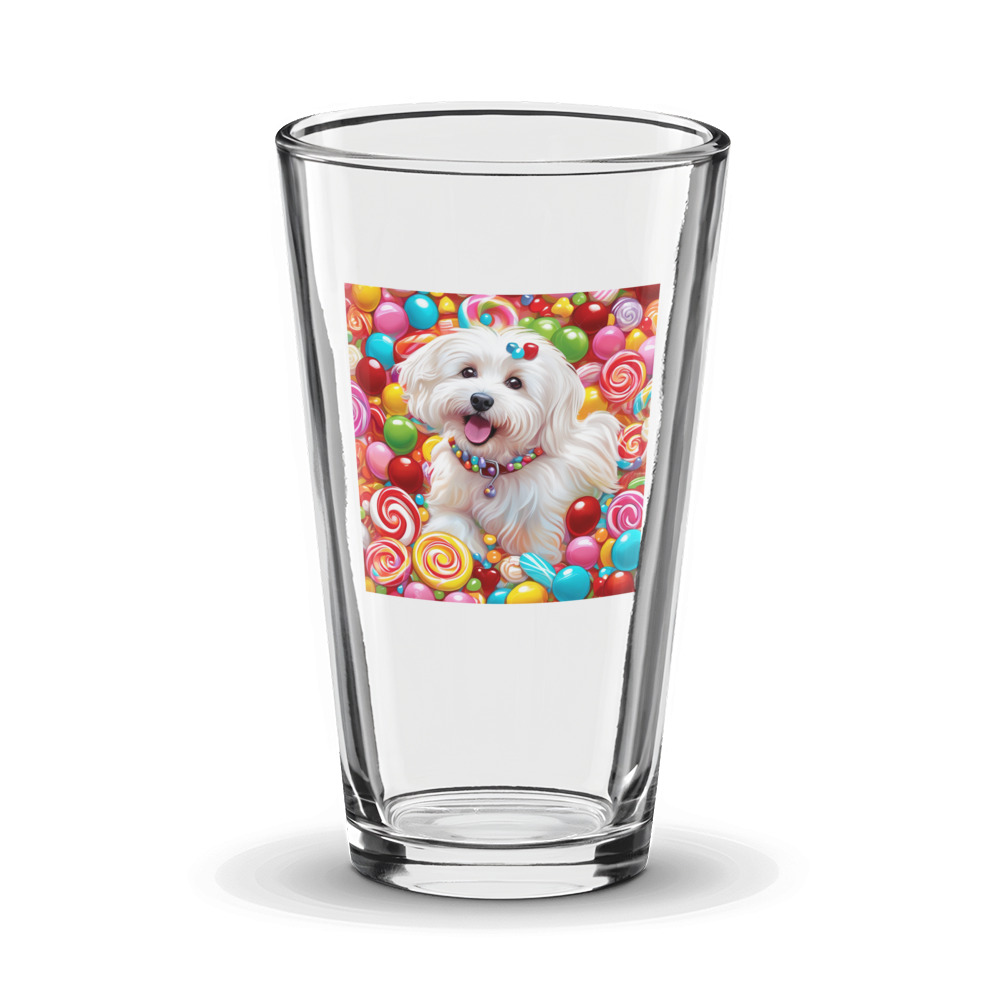PugMug Custom White Havanese Dog Glass Tumbler