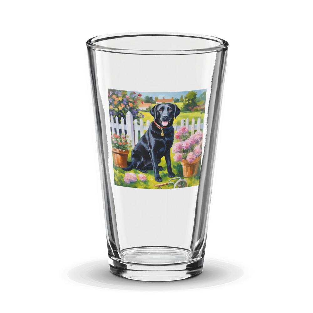 PugMug Custom Black Labrador Retriever Glass Tumbler