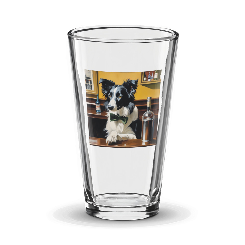 PugMug Custom Border Collie Glass Tumbler