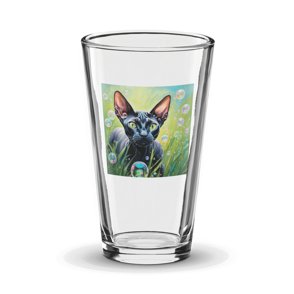 PugMug Custom Black Sphynx Cat Glass Tumbler