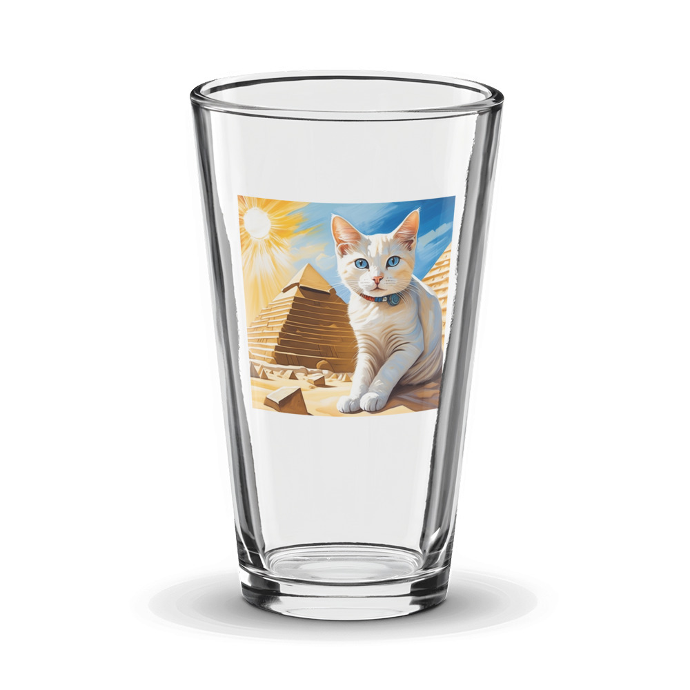 PugMug Custom White Companion Cat Glass Tumbler