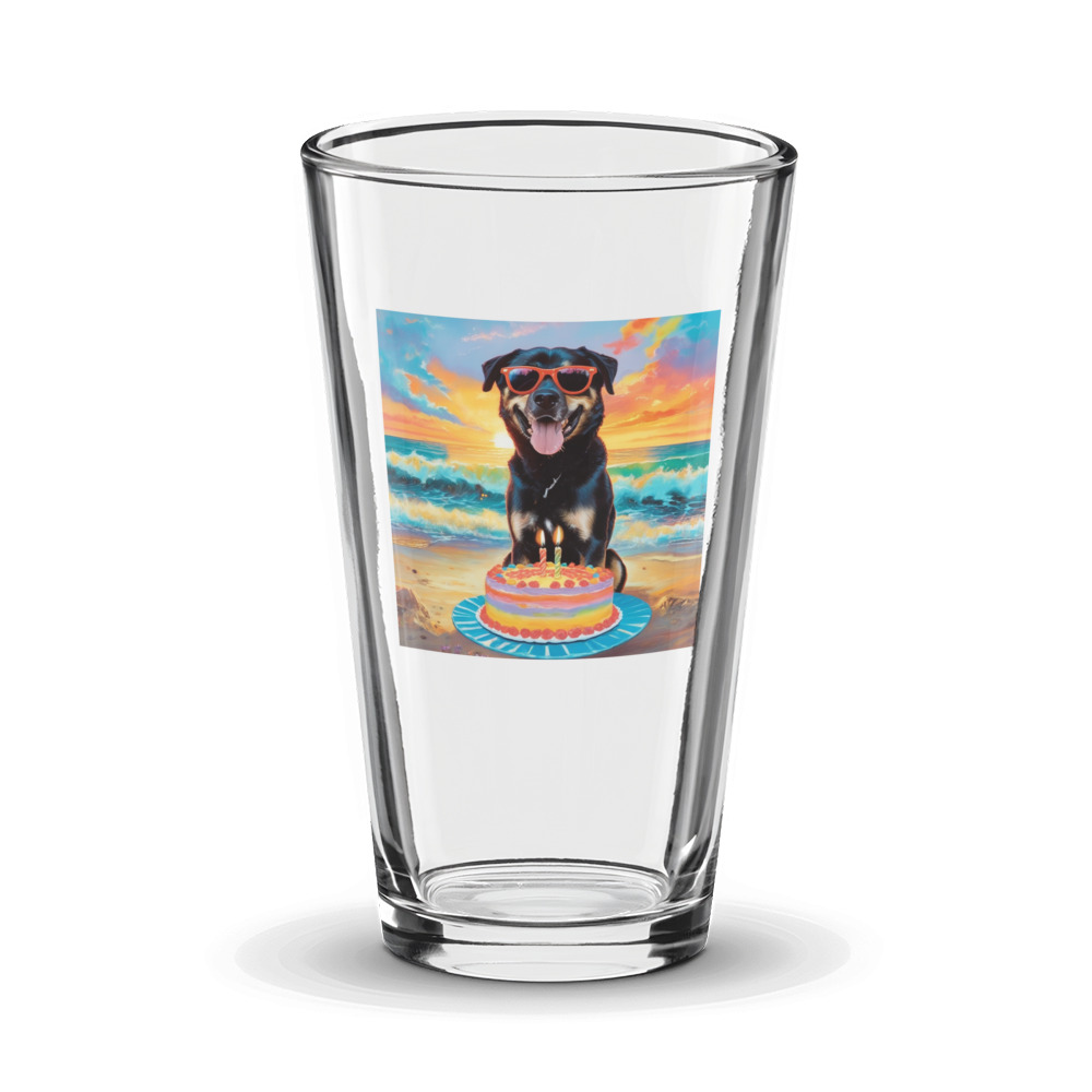 PugMug Custom Blue Glass Tumbler