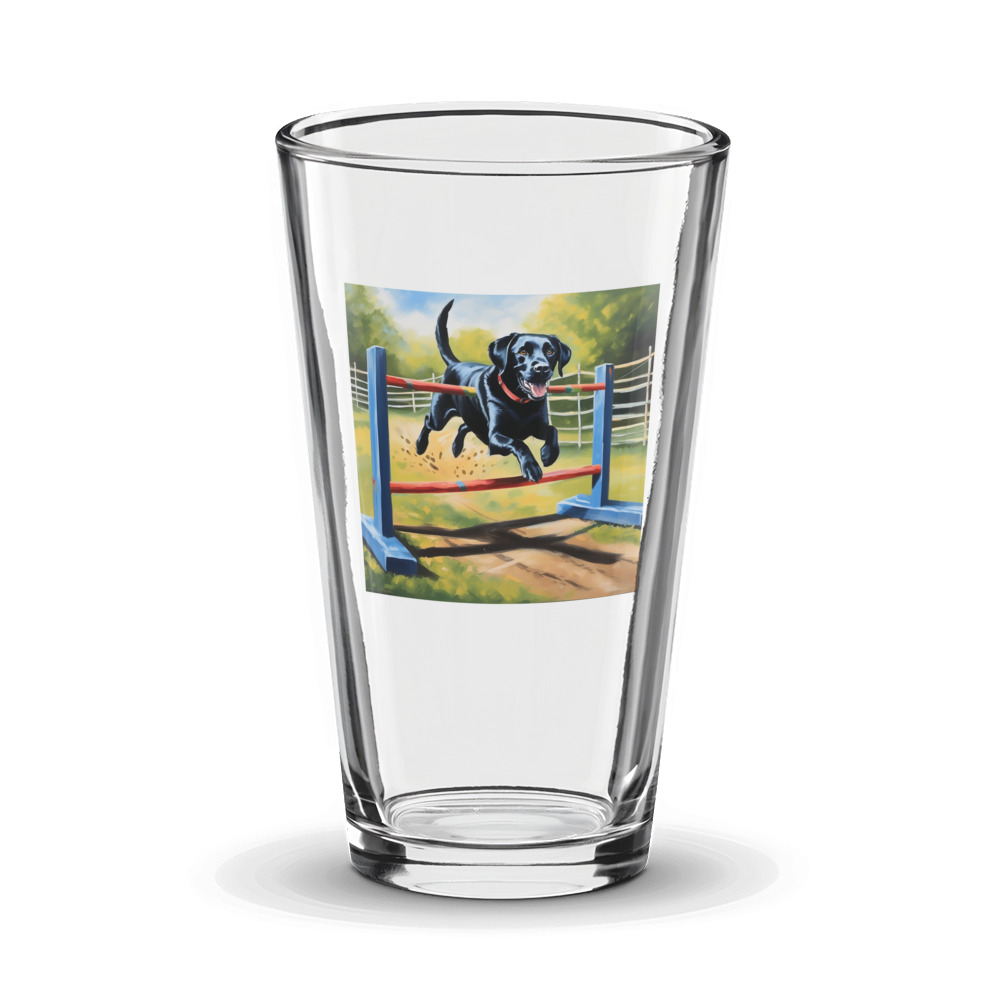 PugMug Custom Black Labrador Retriever Glass Tumbler