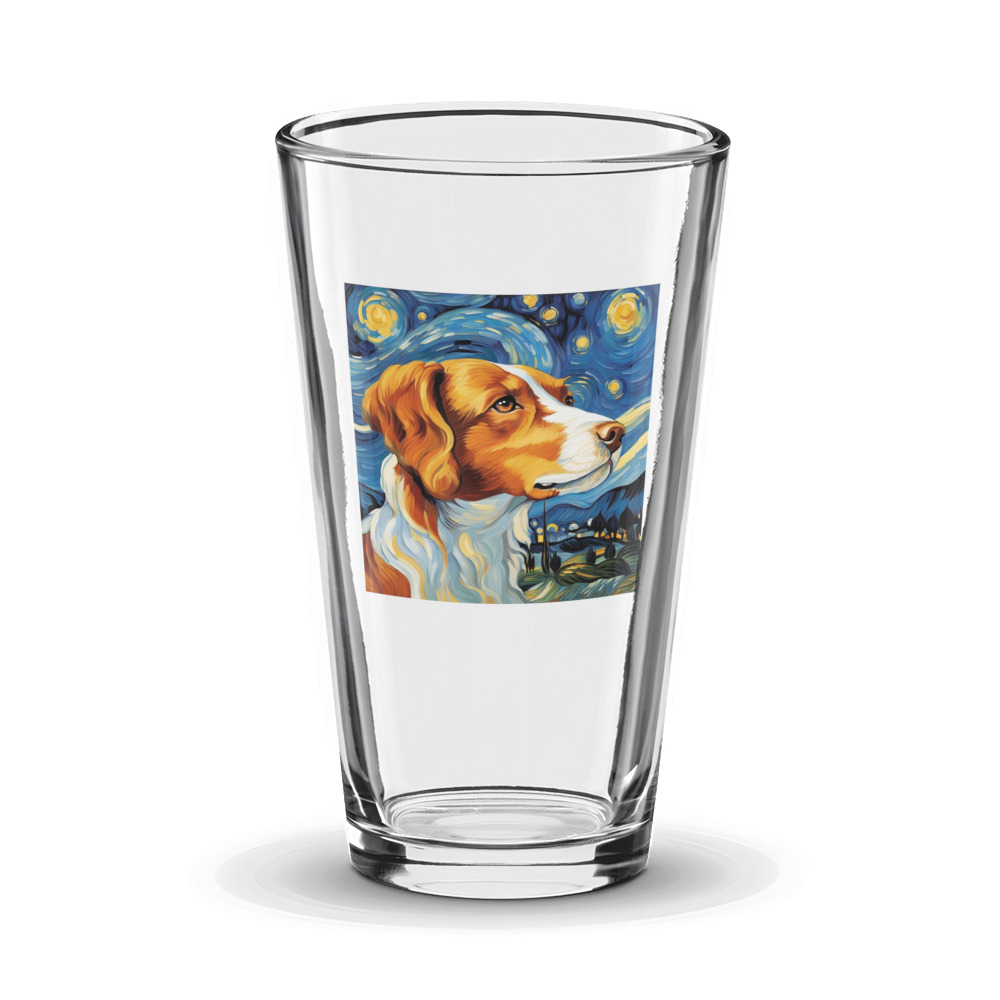 PugMug Custom Brittany Dog Glass Tumbler