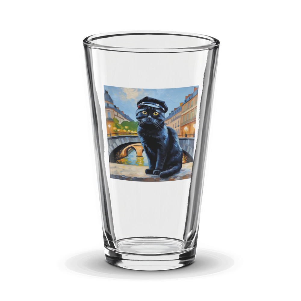 PugMug Custom Black Scottish Fold Cat Glass Tumbler