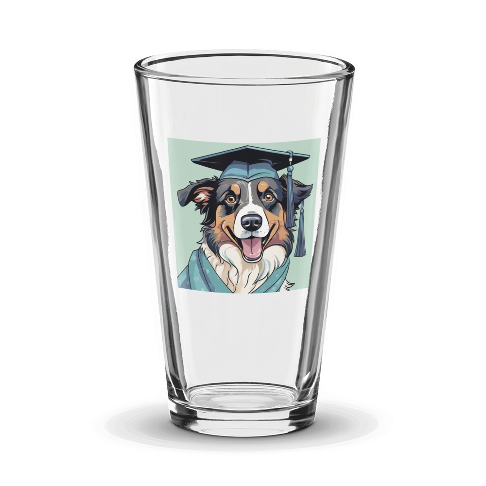 PugMug Custom Australian Shepherd Dog Glass Tumbler
