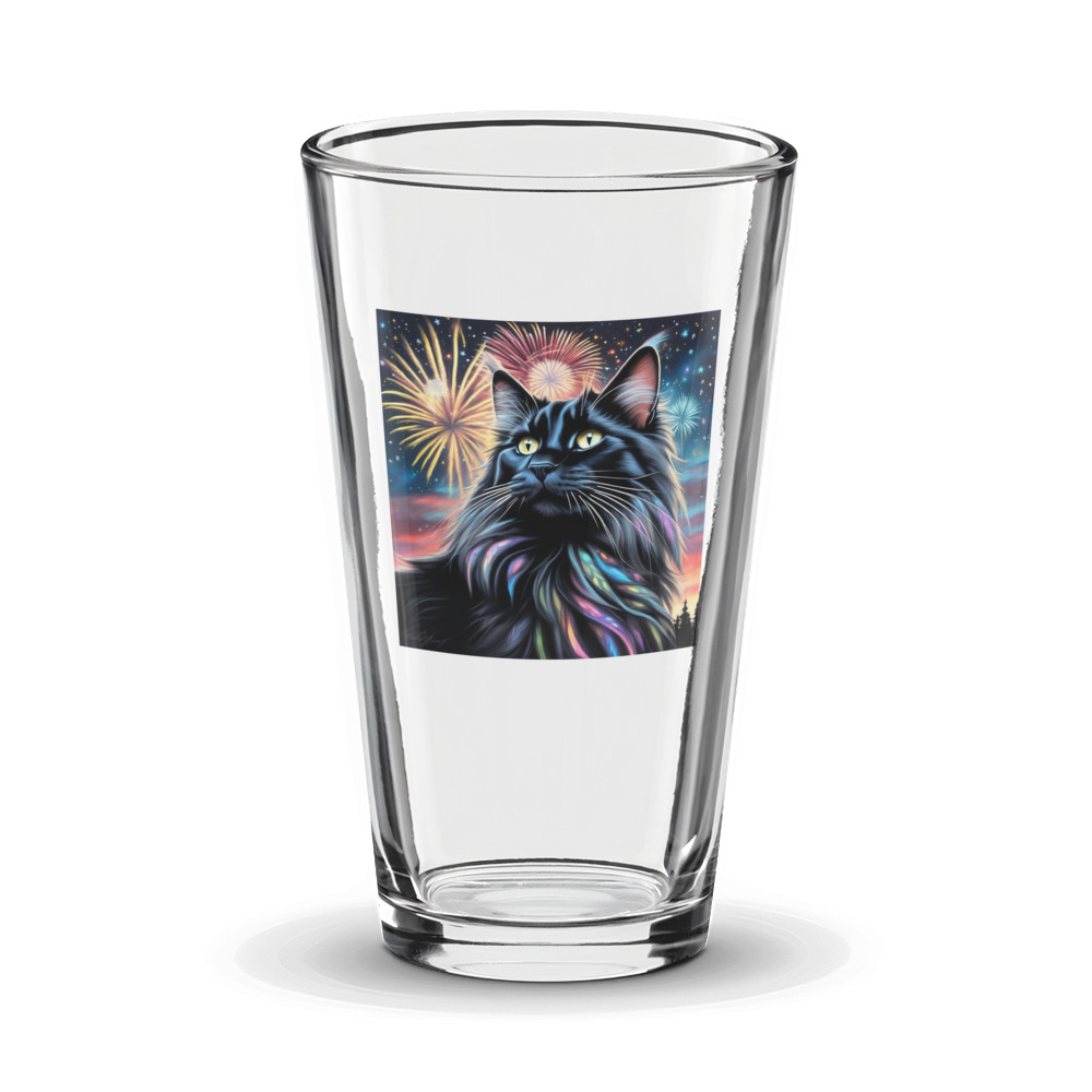 PugMug Custom Black Maine Coon Cat Glass Tumbler