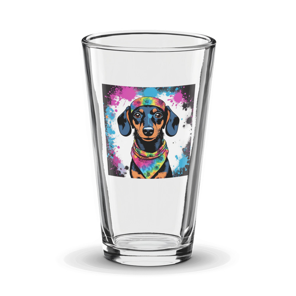 PugMug Custom Black Dachshund Glass Tumbler