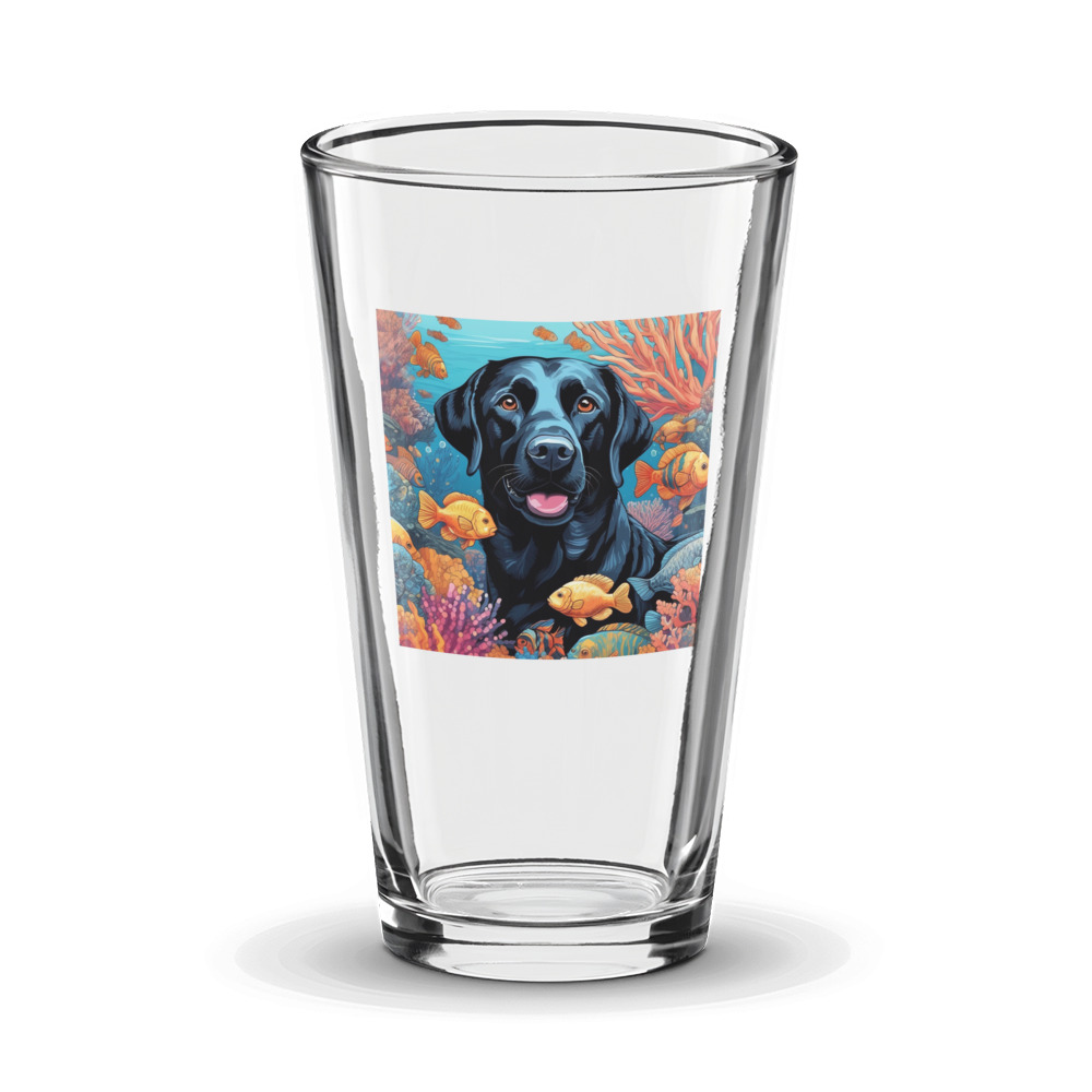 PugMug Custom Black Labrador Retriever Glass Tumbler