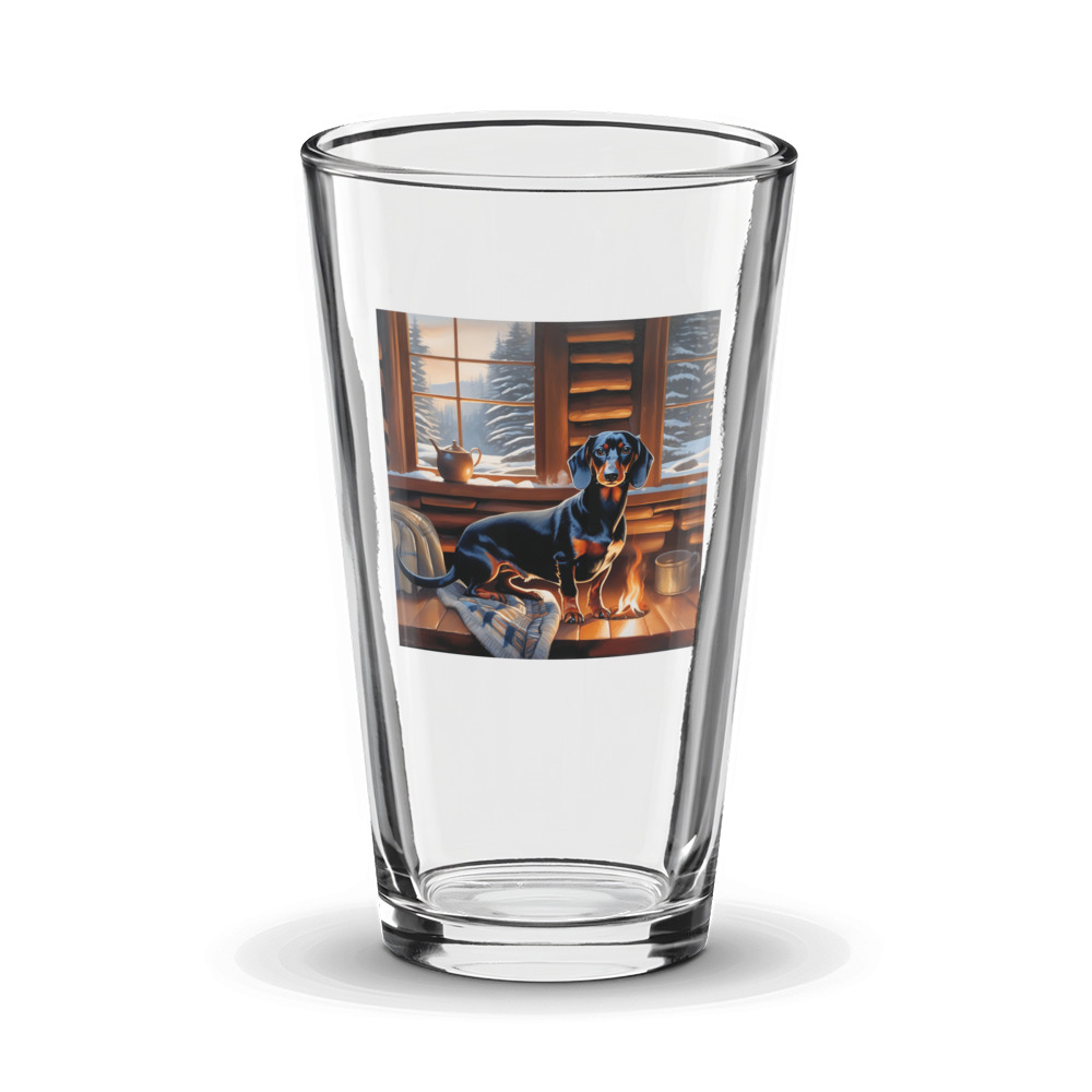 PugMug Custom Black Dachshund Glass Tumbler