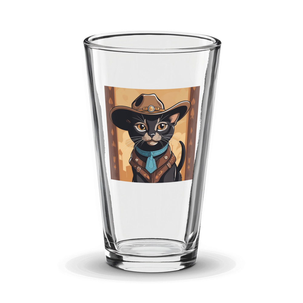 PugMug Custom Black Abyssinian Cat Glass Tumbler