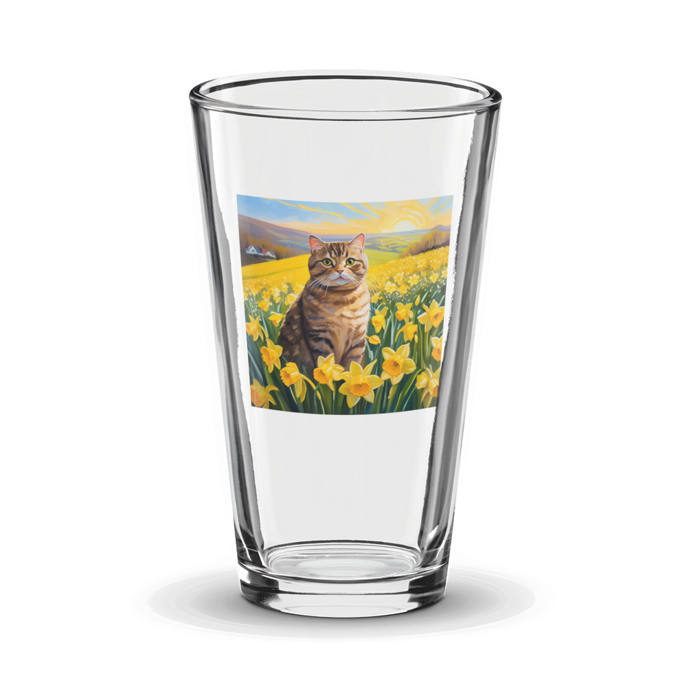 PugMug Custom Tabby Scottish Fold Cat Glass Tumbler