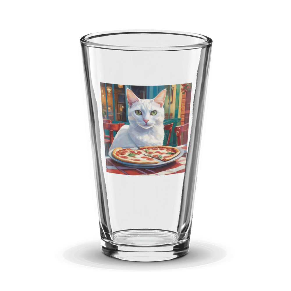 PugMug Custom White Companion Cat Glass Tumbler