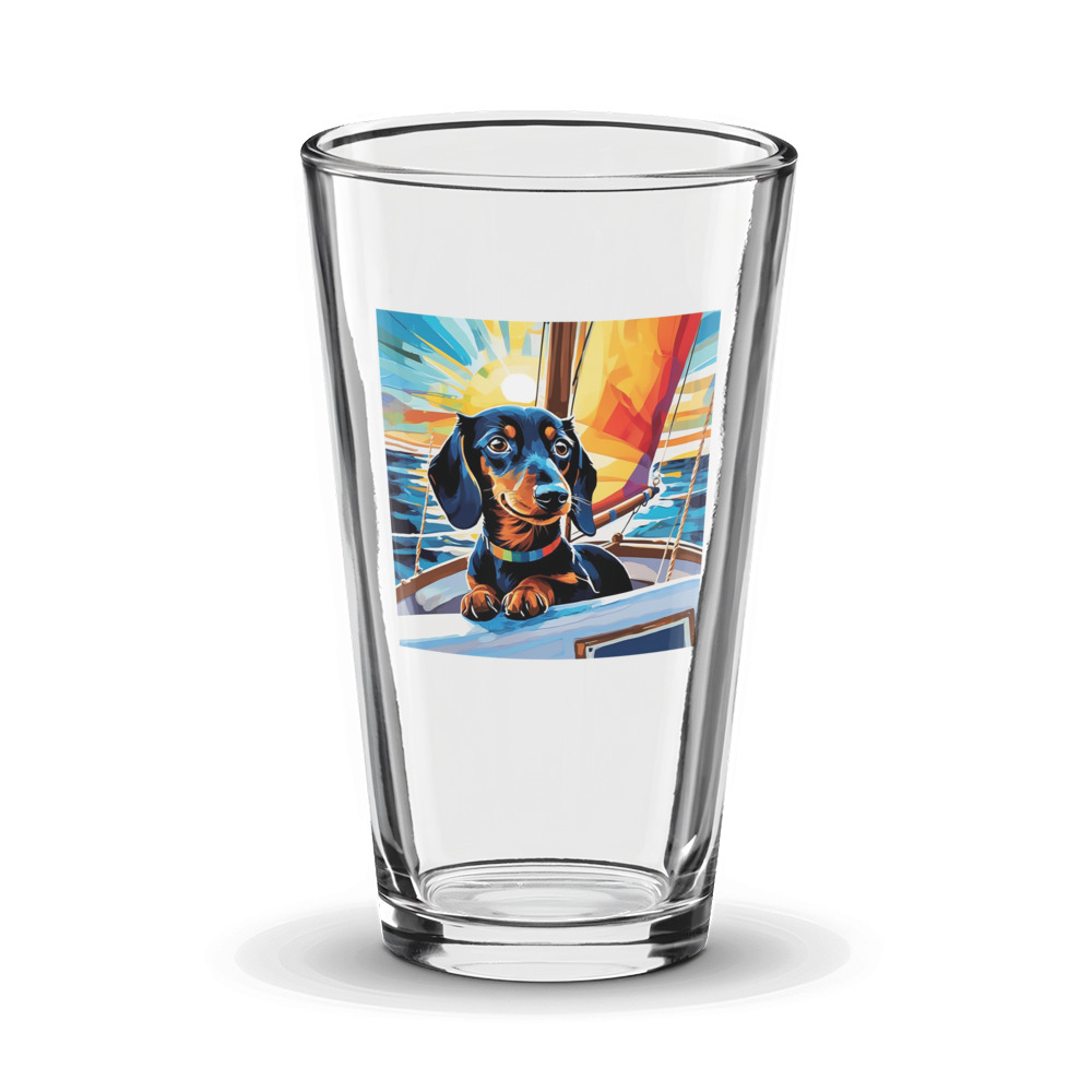 PugMug Custom Black Dachshund Glass Tumbler