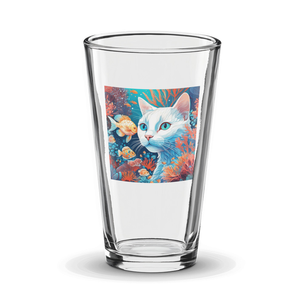 PugMug Custom White Companion Cat Glass Tumbler