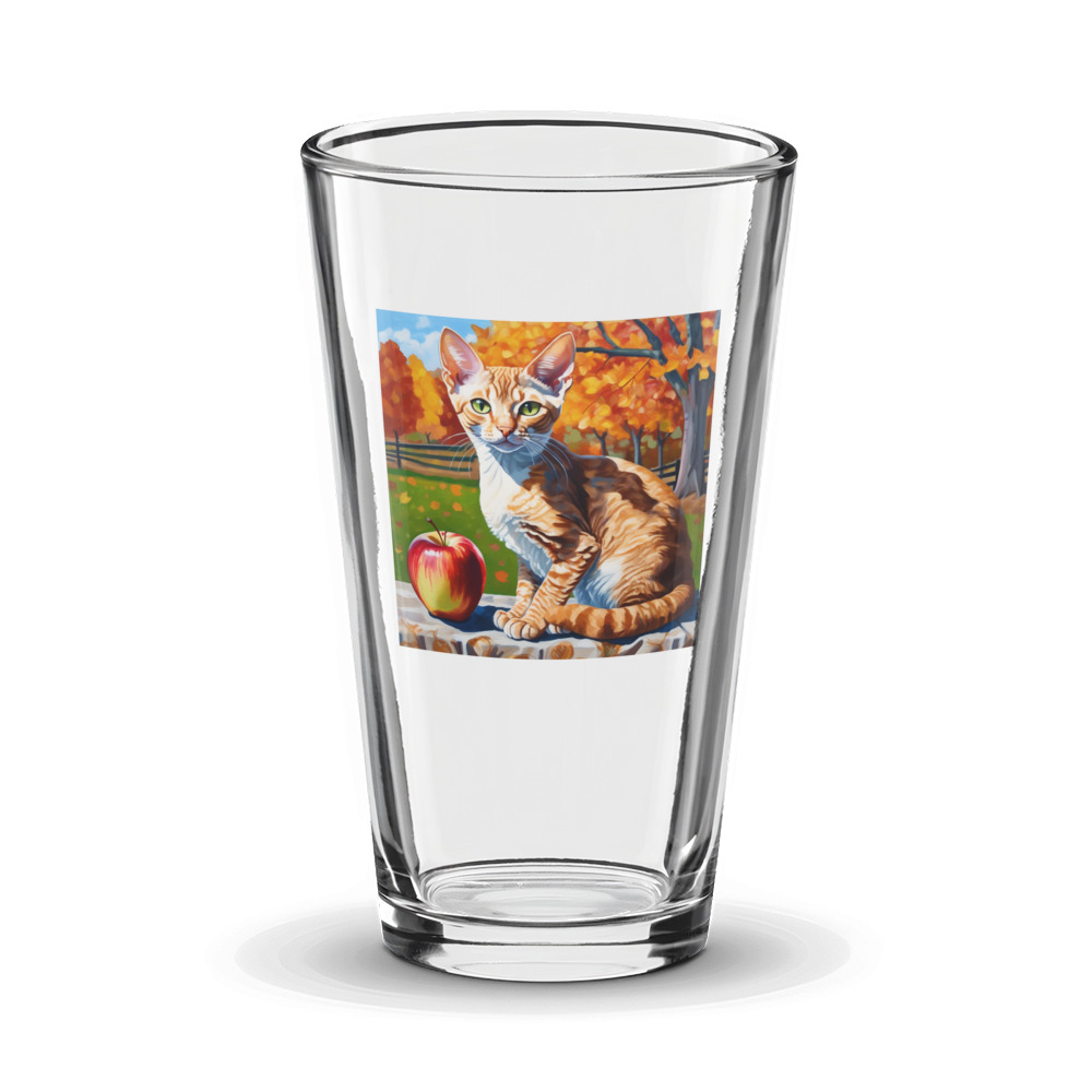 PugMug Custom Tabby Devon Rex Cat Glass Tumbler
