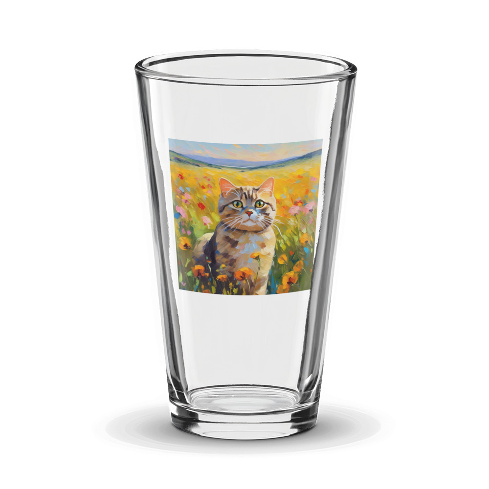 PugMug Custom Tabby Scottish Fold Cat Glass Tumbler