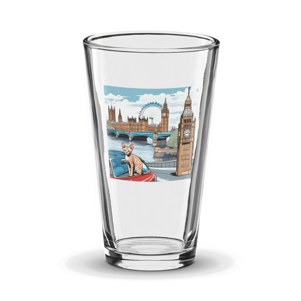 PugMug Custom Tabby Devon Rex Cat Glass Tumbler